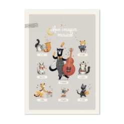 Affiche Imagier Musical 50x70cm Les Moustaches Moulin Roty