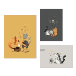 Set De 3 Affiches Les Moustaches Moulin Roty