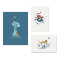 Set De 3 Affiches Sous Mon Baobab Moulin Roty