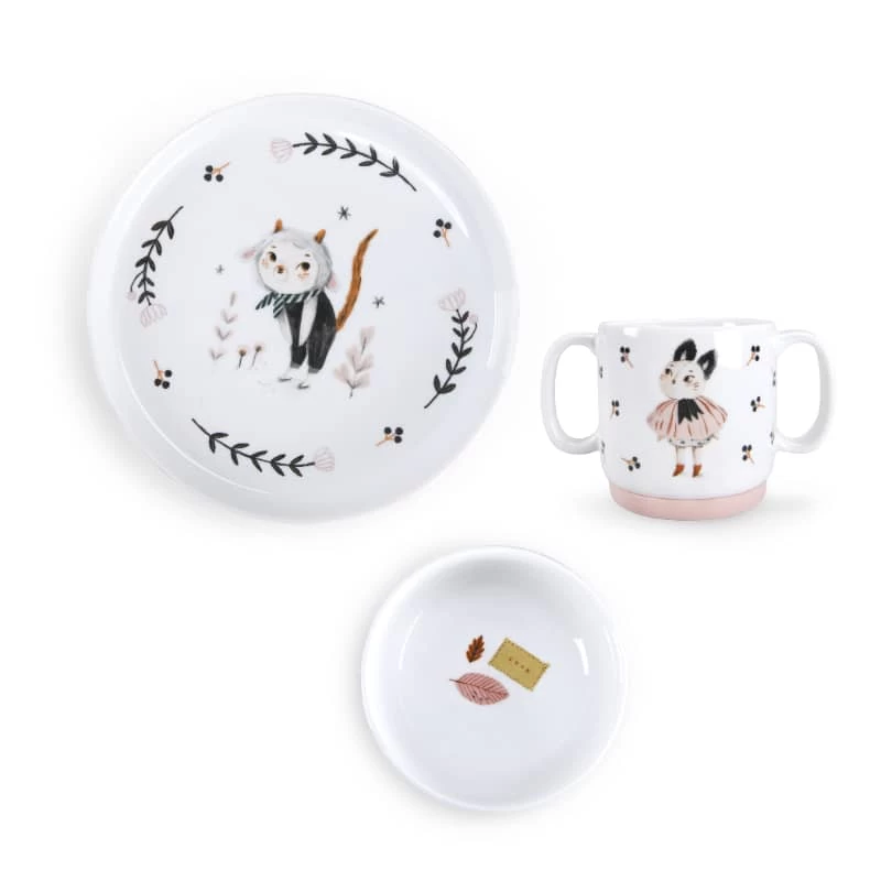 Set Vaisselle Bébé Porcelaine Après La Pluie Moulin Roty