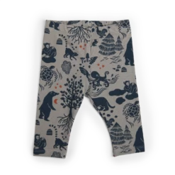 Gil Legging Jersey Bleu Allover Animaux Ombre Les Animaux Du Monde Moulin Roty