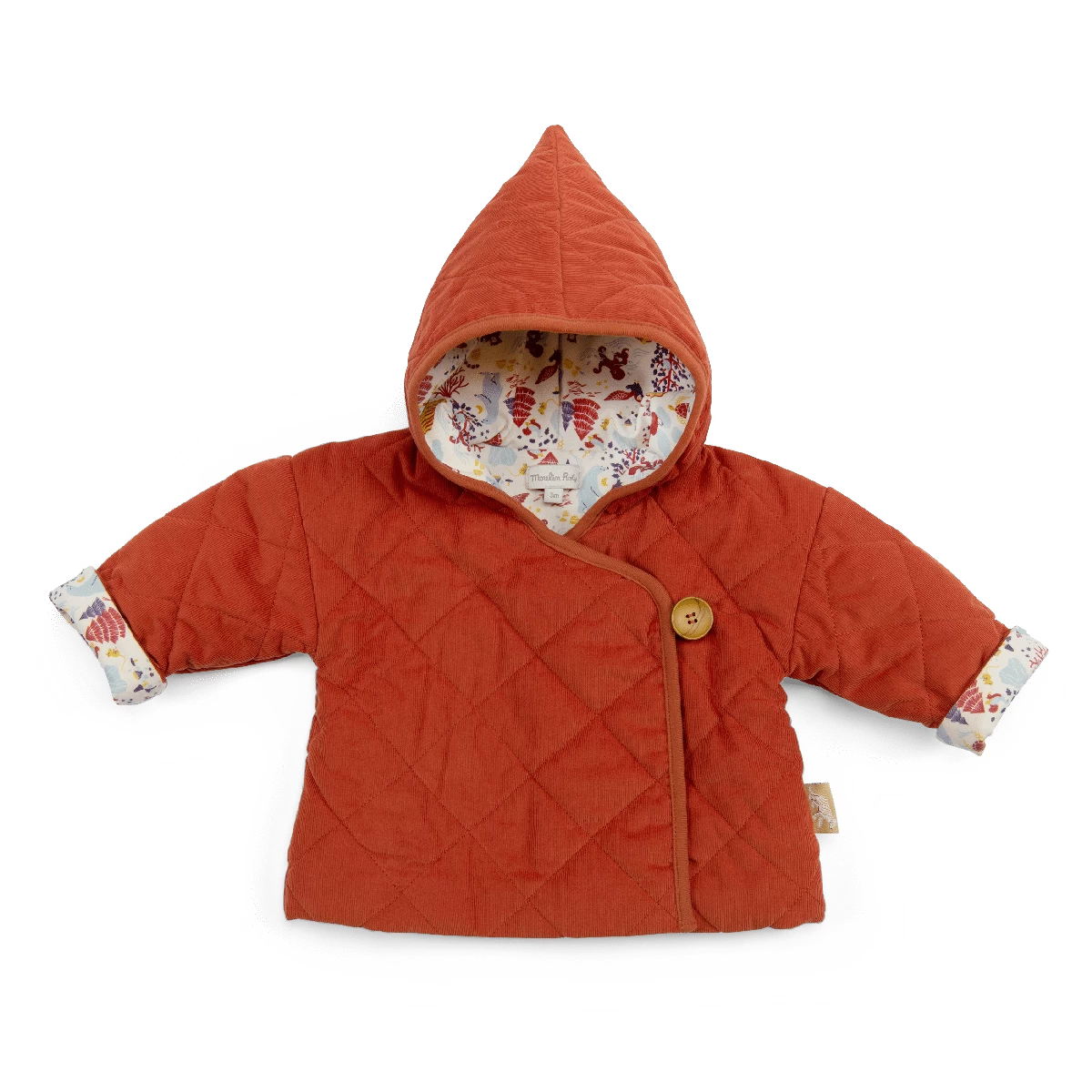 Gisele Manteau Velours Milleraies Rouille Matelassé Les Animaux Du Monde Moulin Roty – Image 2