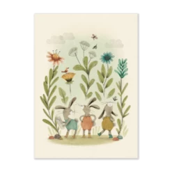 Affiche Lapins 50x70cm Trois Petits Lapins Moulin Roty
