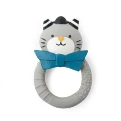 Anneau De Dentition Chat Gris Caoutchouc Naturel Les Moustaches Moulin Roty