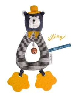 Anneau-hochet Chat Gris Alphonse Les Moustaches Moulin Roty