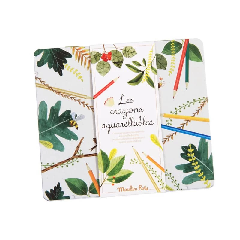Boîte 24 Crayons Aquarellables Le Jardin Du Moulin Moulin Roty – Image 2