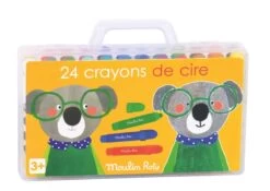 Boîte De 24 Crayons De Cire Les Popipop Moulin Roty