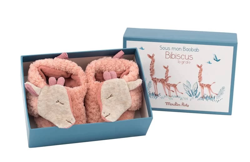 Chaussons Bébé Girafe Sous Mon Baobab Moulin Roty