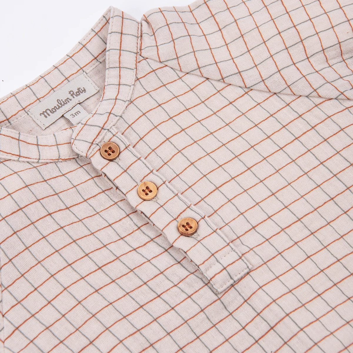 Moulin Roty Chemise En Lange Imprimé Carreaux Bicolore - Isae – Image 3