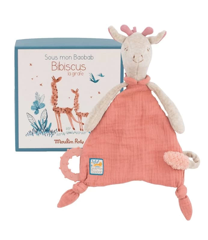 Doudou Attache-tétine à Broder Girafe Sous Mon Baobab Moulin Roty – Image 10