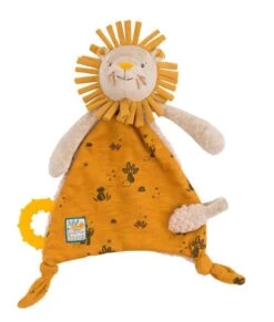 Doudou Attache-tétine à Personnaliser Lion Sous Mon Baobab Moulin Roty