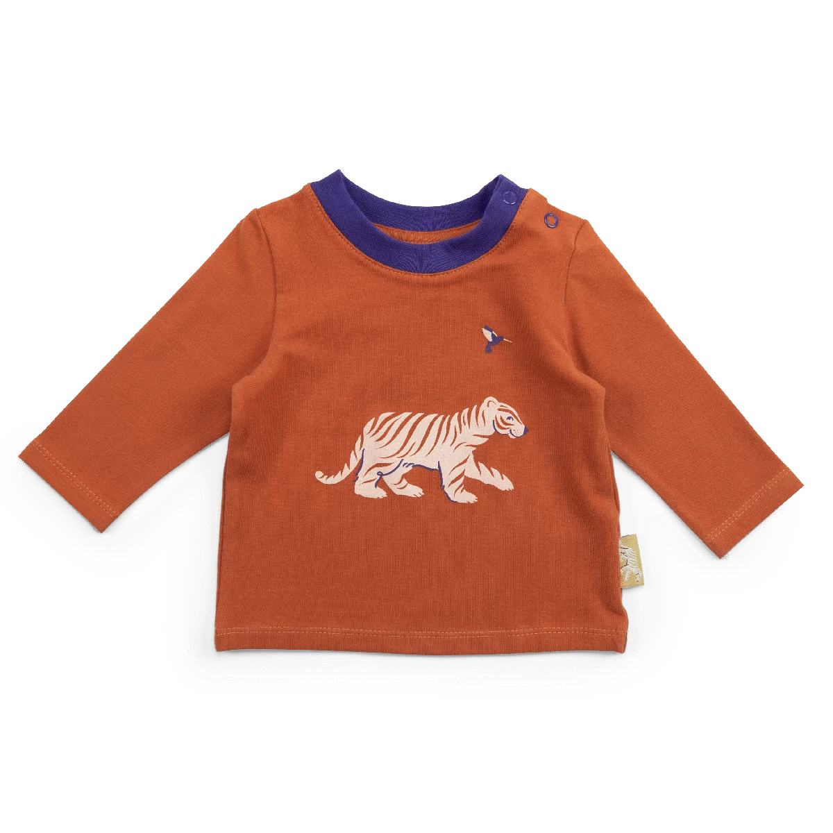Gabin Tee-shirt Jersey Rouille Motif Tigre Les Animaux Du Monde Moulin Roty – Image 2