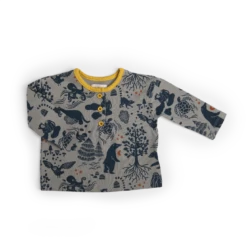 Gaël Tee-shirt Jersey Bleu Allover Animaux Ombre Les Animaux Du Monde Moulin Roty