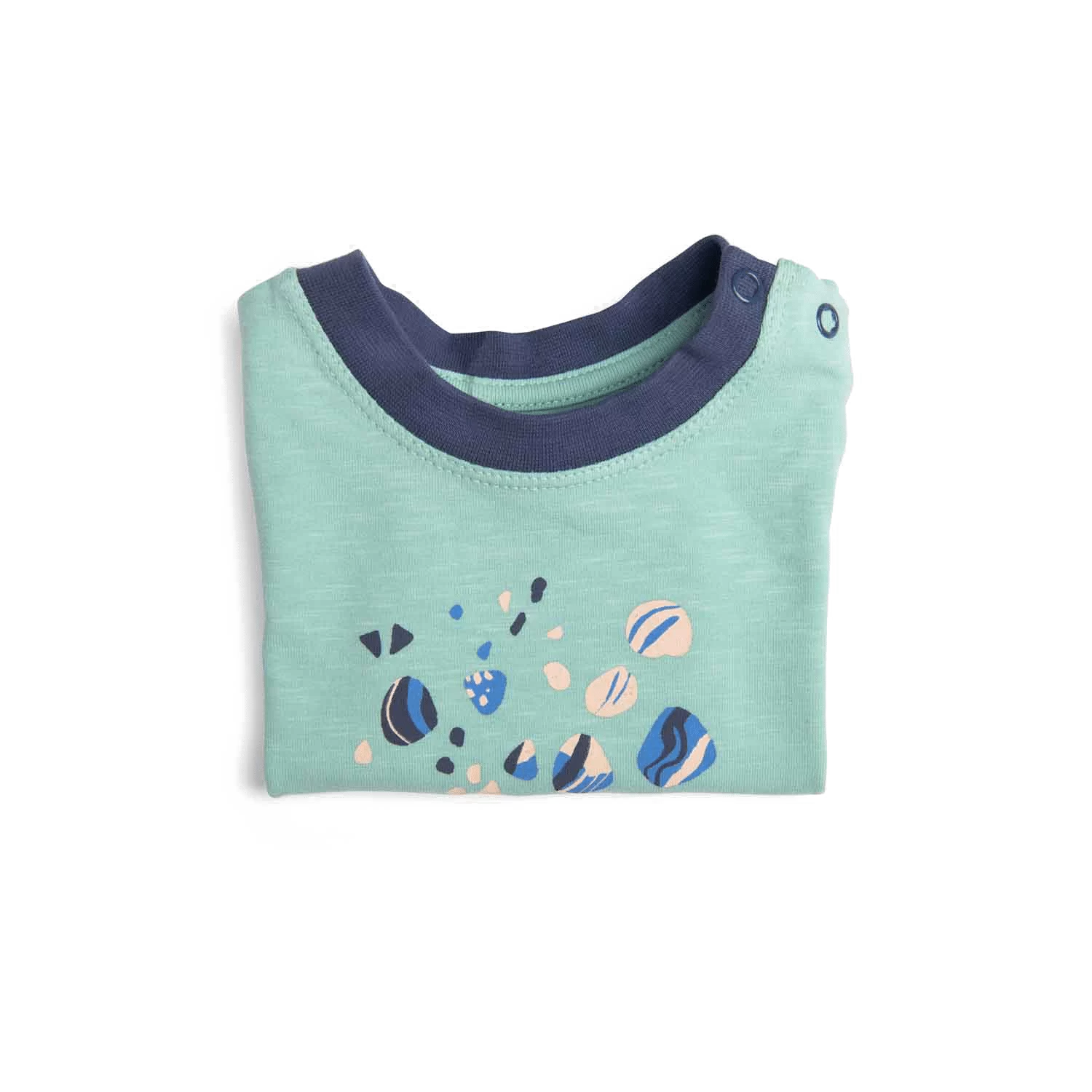 Hansel Tee-shirt Jersey Flamme Vert Motif Coquillages Bord De Mer Moulin Roty – Image 2