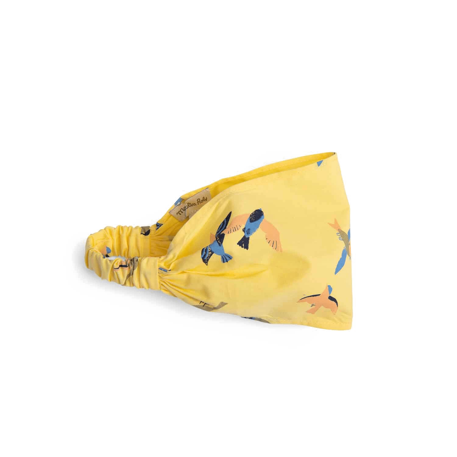 Harriet Bandeau Popeline Jaune Imprimé Allover Hirondelles Bord De Mer Moulin Roty