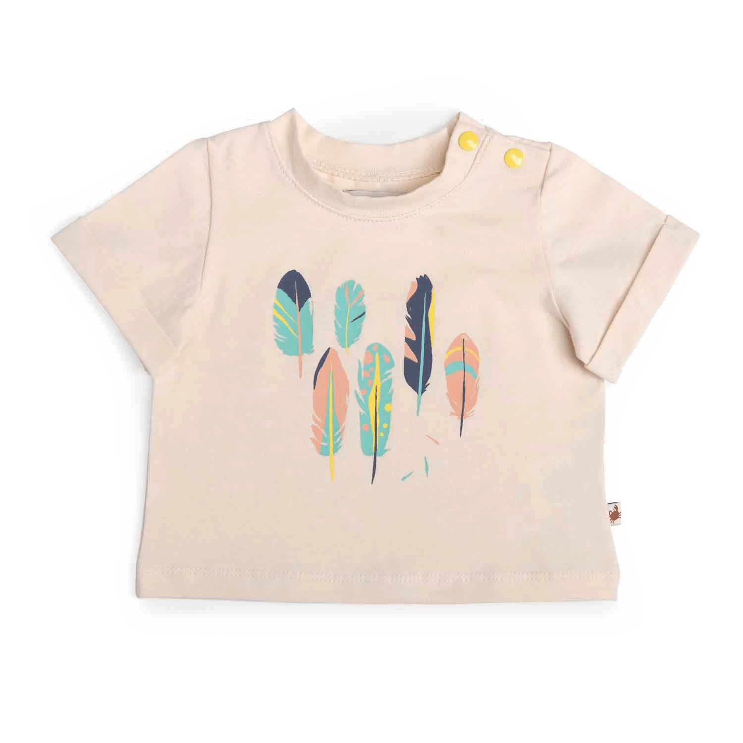 Héloïse Tee-shirt Jersey écru Motif Plumes Bord De Mer Moulin Roty