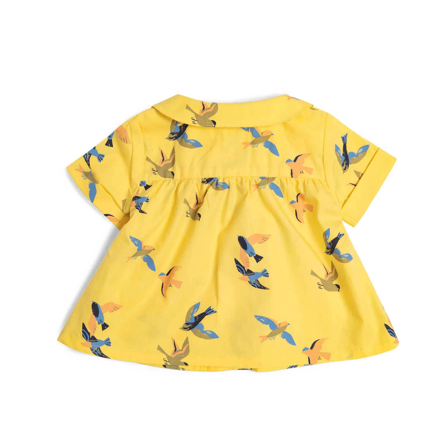 Henriette Chemise Popeline Jaune Imprimé Allover Hirondelles Bord De Mer Moulin Roty – Image 3