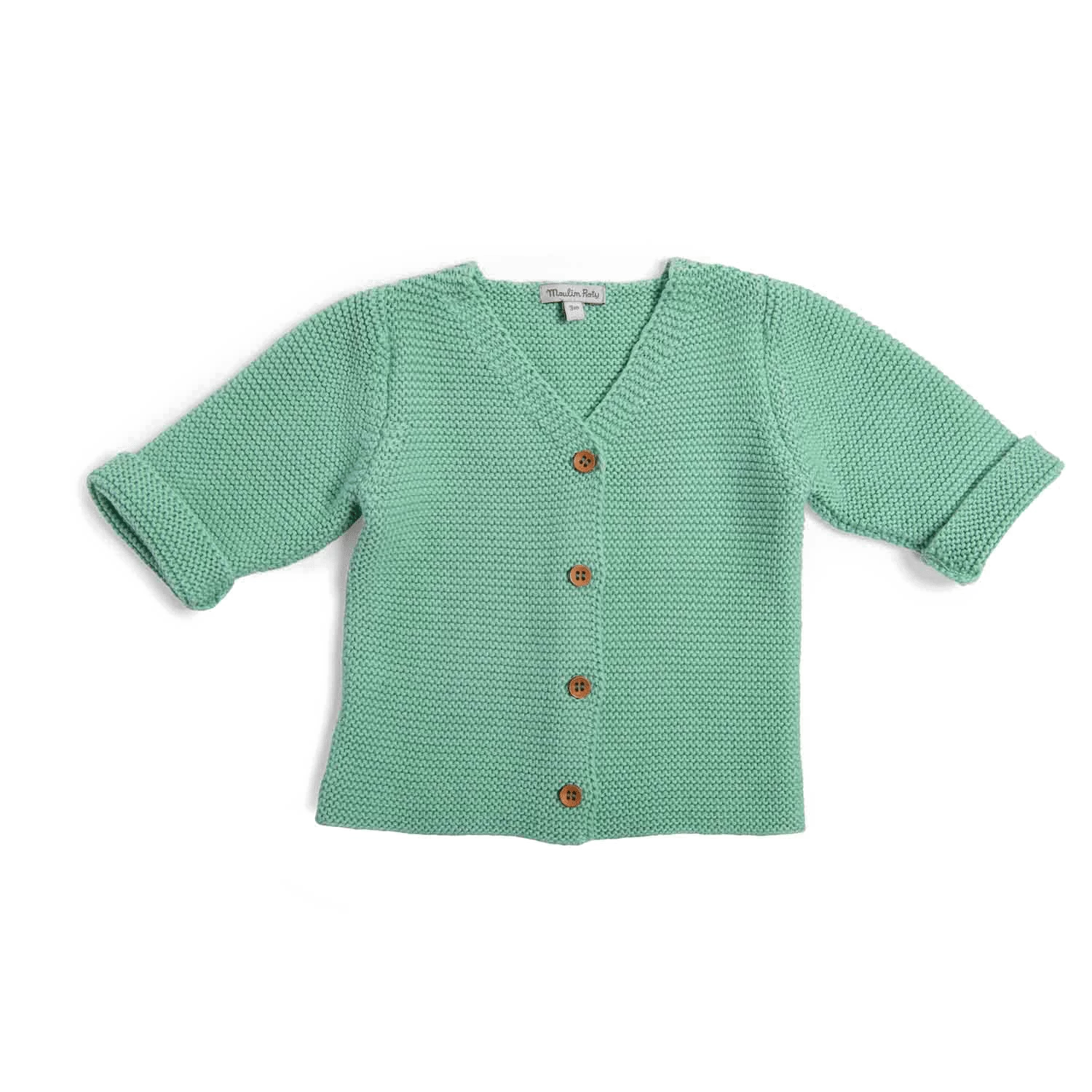 Herbe Cardigan Tricot Vert Bord De Mer Moulin Roty – Image 2