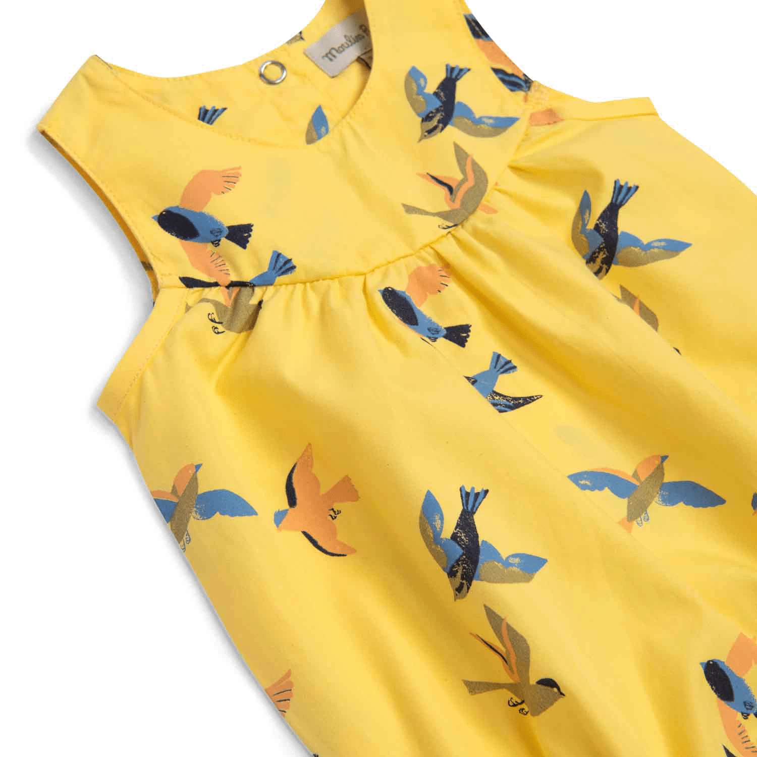 Hirondelle Combinaison Popeline Jaune Imprimé Allover Hirondelles Bord De Mer Moulin Roty – Image 4