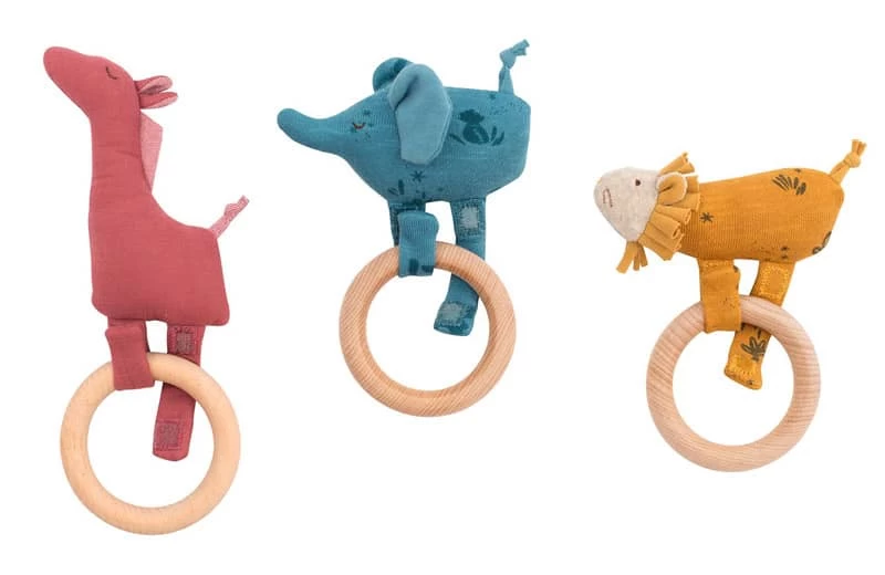 Hochet Anneau Bois Girafe Sous Mon Baobab Moulin Roty – Image 3