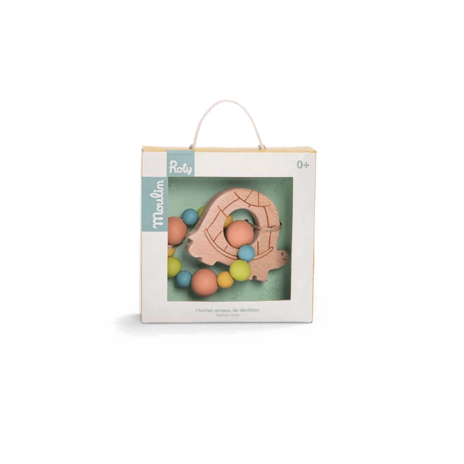 Hochet Anneau De Dentition Bois Et Silicone Tortue Trois Petits Lapins Moulin Roty