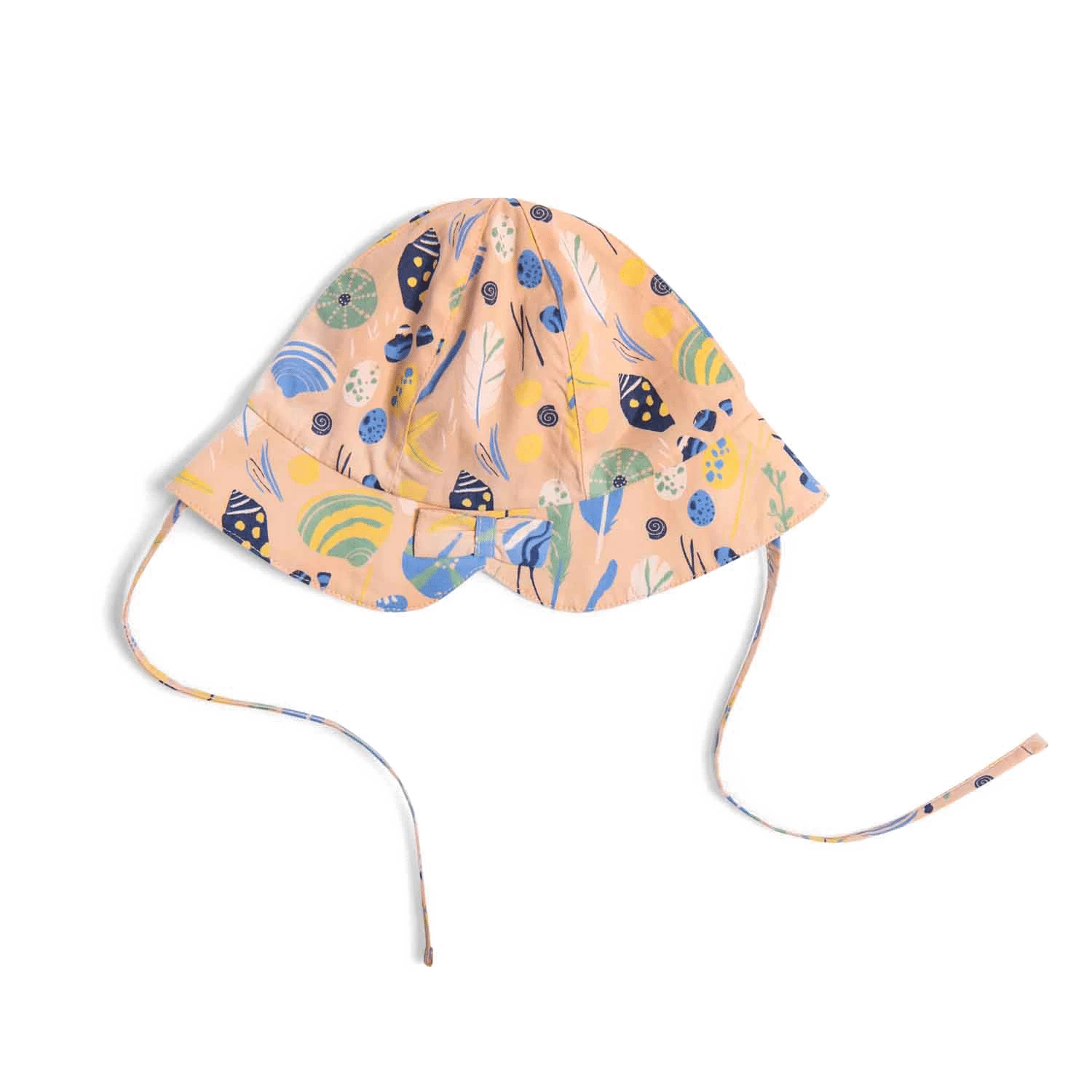 Huguette Chapeau Popeline Rose Imprimé Allover Coquillages Bord De Mer Moulin Roty – Image 2