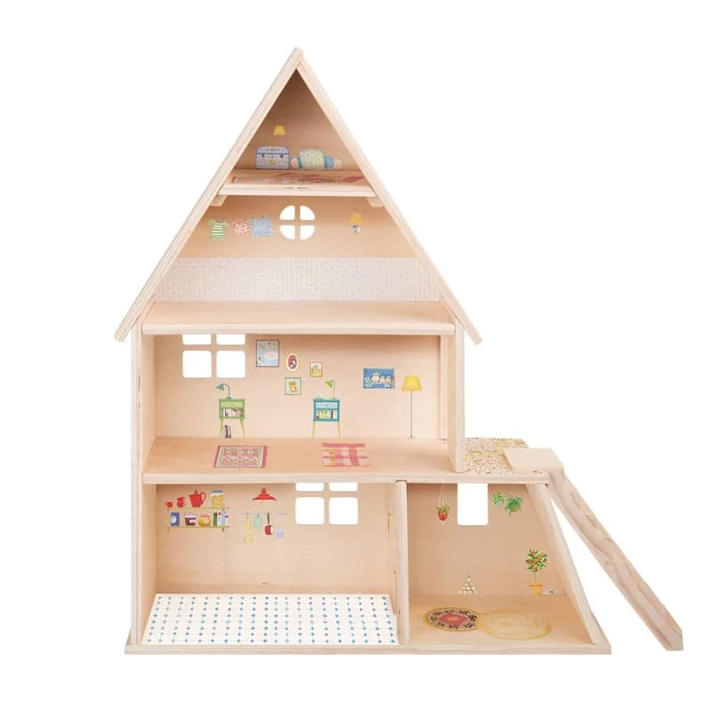 Maison De Poupée Avec Mobilier La Grande Famille Moulin Roty – Image 4