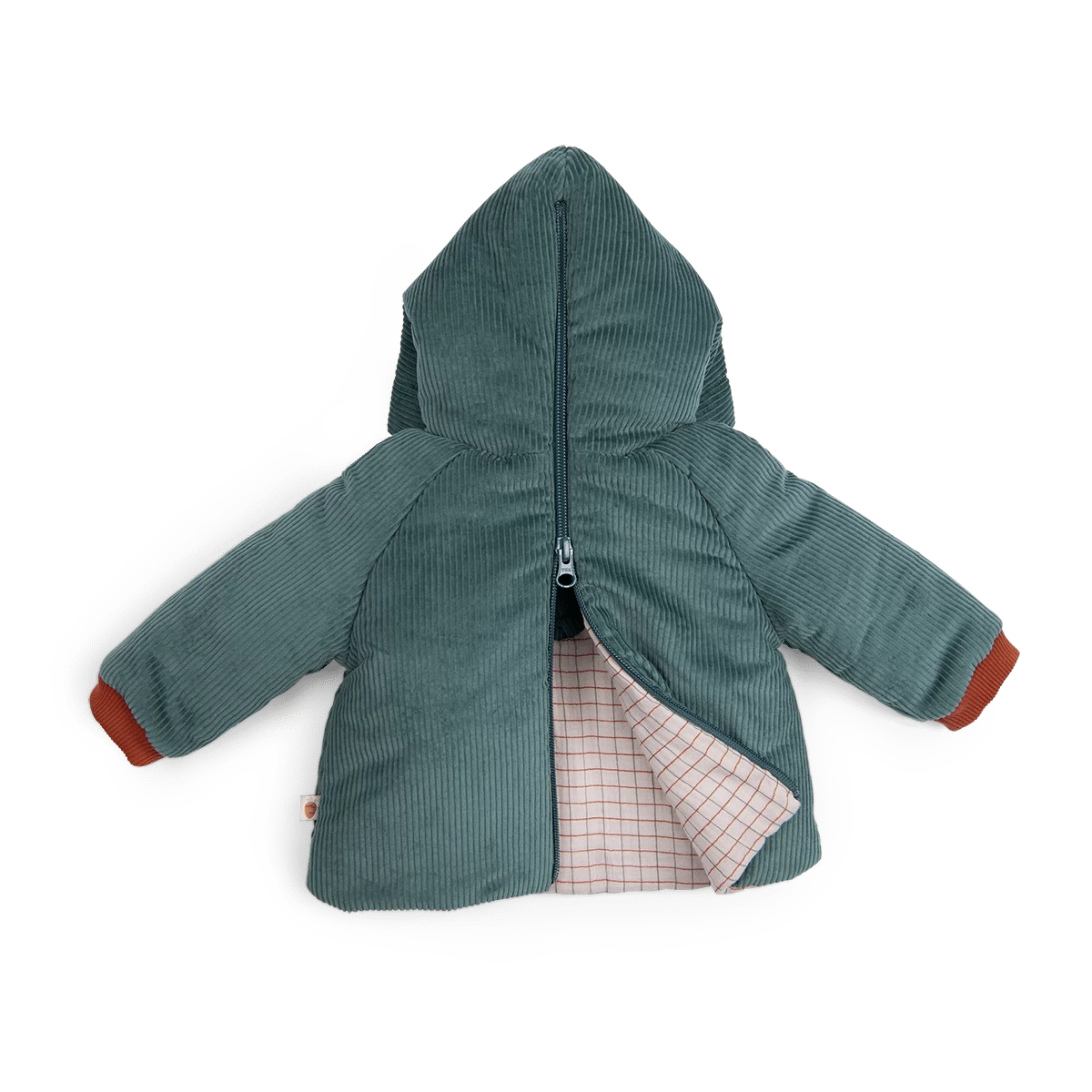 Moulin Roty Manteau En Velour Bleu Vert - Igor – Image 4