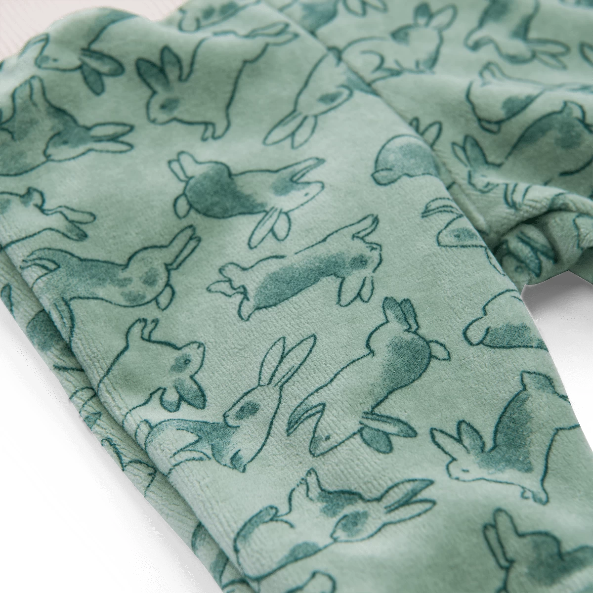 Moulin Roty Pantalon En Maille Velours Imprimé Lapins - Ivanoe – Image 4