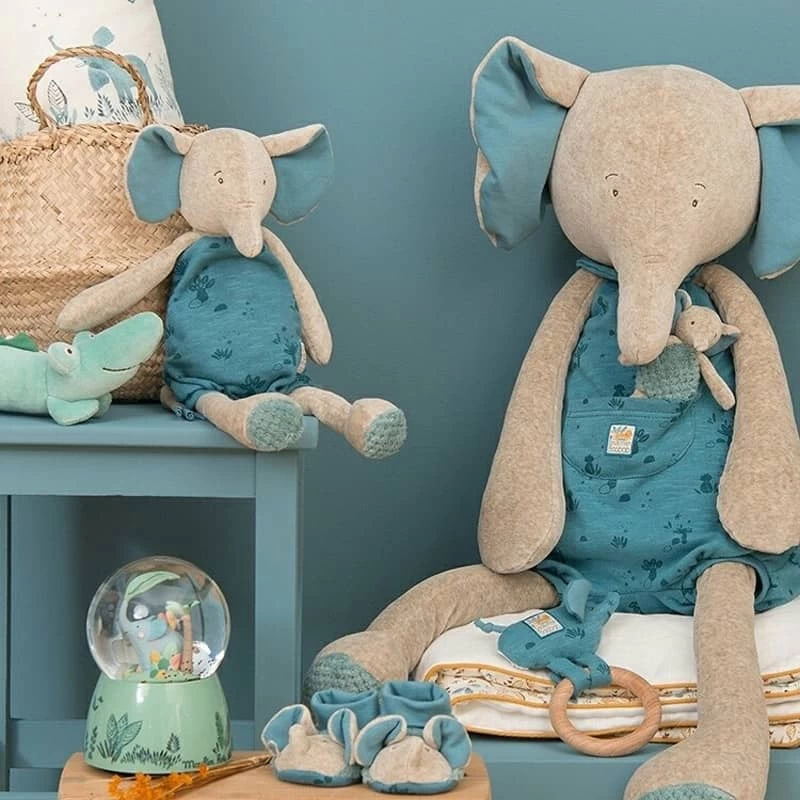 Peluche Géante Eléphant Et Son Doudou Sous Mon Baobab Moulin Roty – Image 6