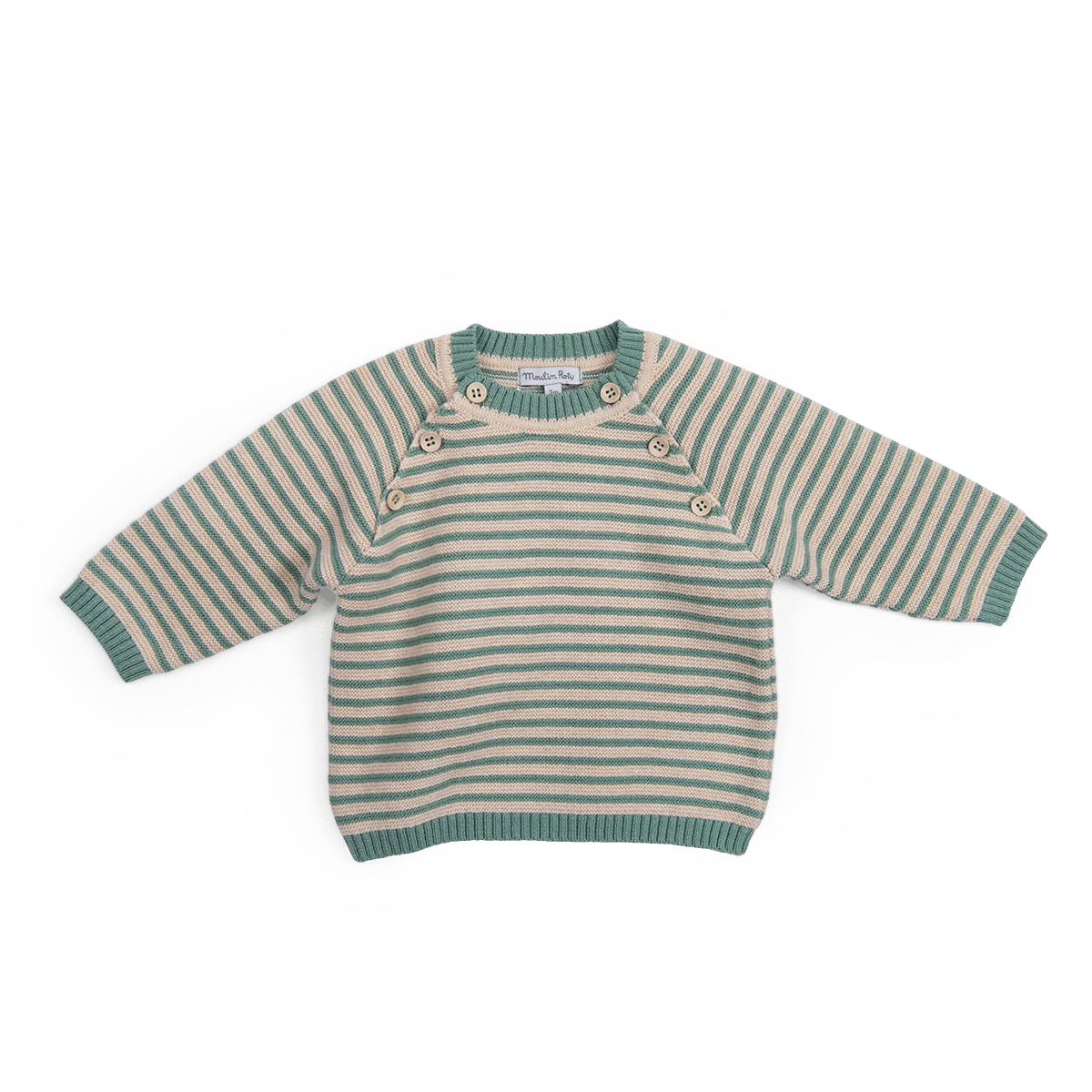 Moulin Roty Pull En Tricot Rayé - Igname – Image 2