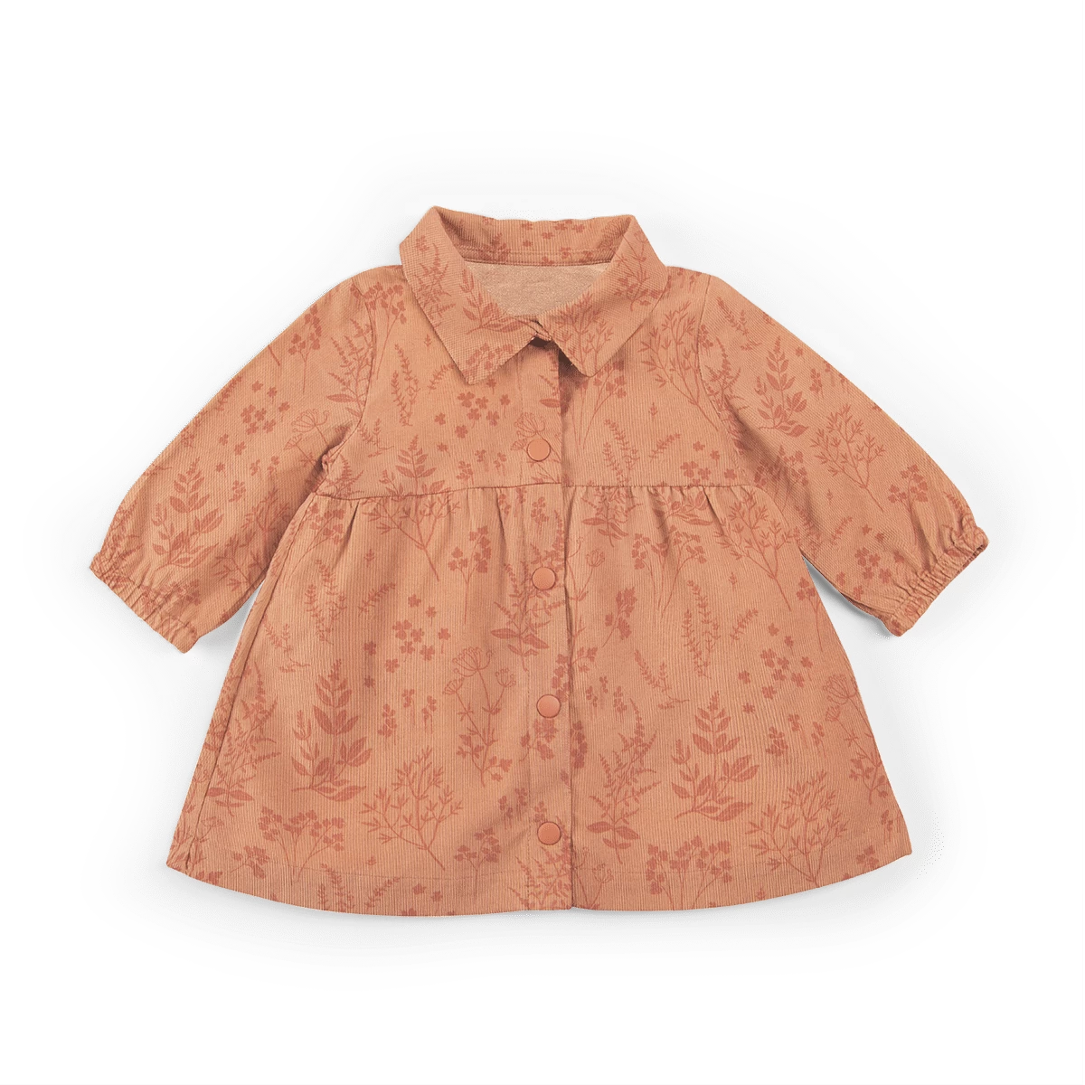 Robe En Velours Imprimé Herbes - Iseult Trois Petits Lapins Moulin Roty