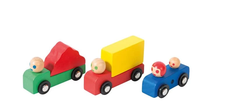 Set Voiture Et Camions En Bois Dans La Ville Moulin Roty