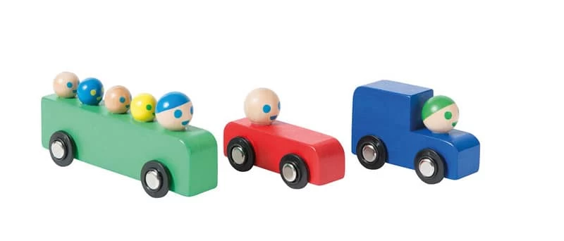 Set Voitures Et Bus En Bois Dans La Ville Moulin Roty