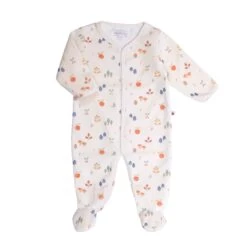 Pyjama Velours Blanc Cassé Cueillette Pomme Des Bois Moulin Roty